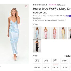 Beginning Boutique Inara Blue Ruffle Maxi Dress